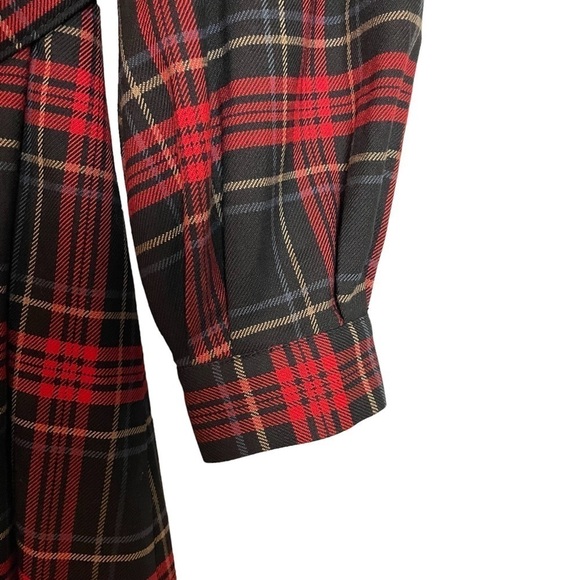 Cremieux Plaid Pleated Shirt Dress w/ Matching Belt Sz. 4 - Picture 2 of 16